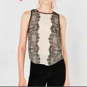 Black & White Lace Tank